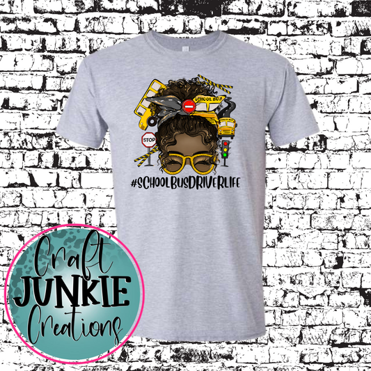 Bus driver life Dark Hair Tee