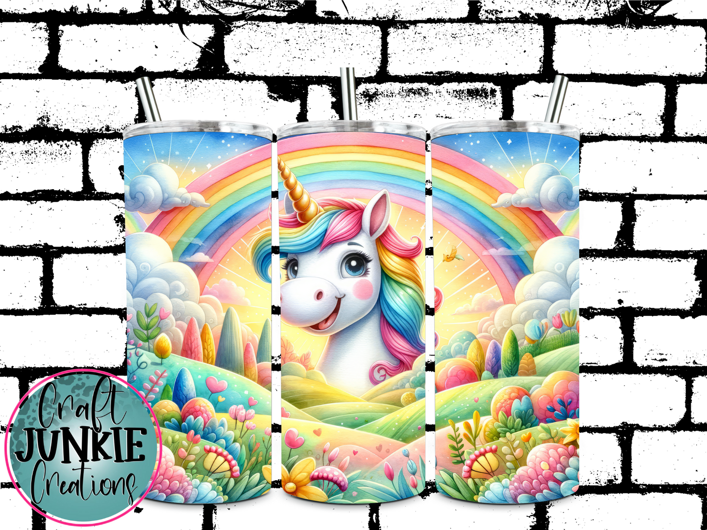 Rainbow unicorn Tumbler