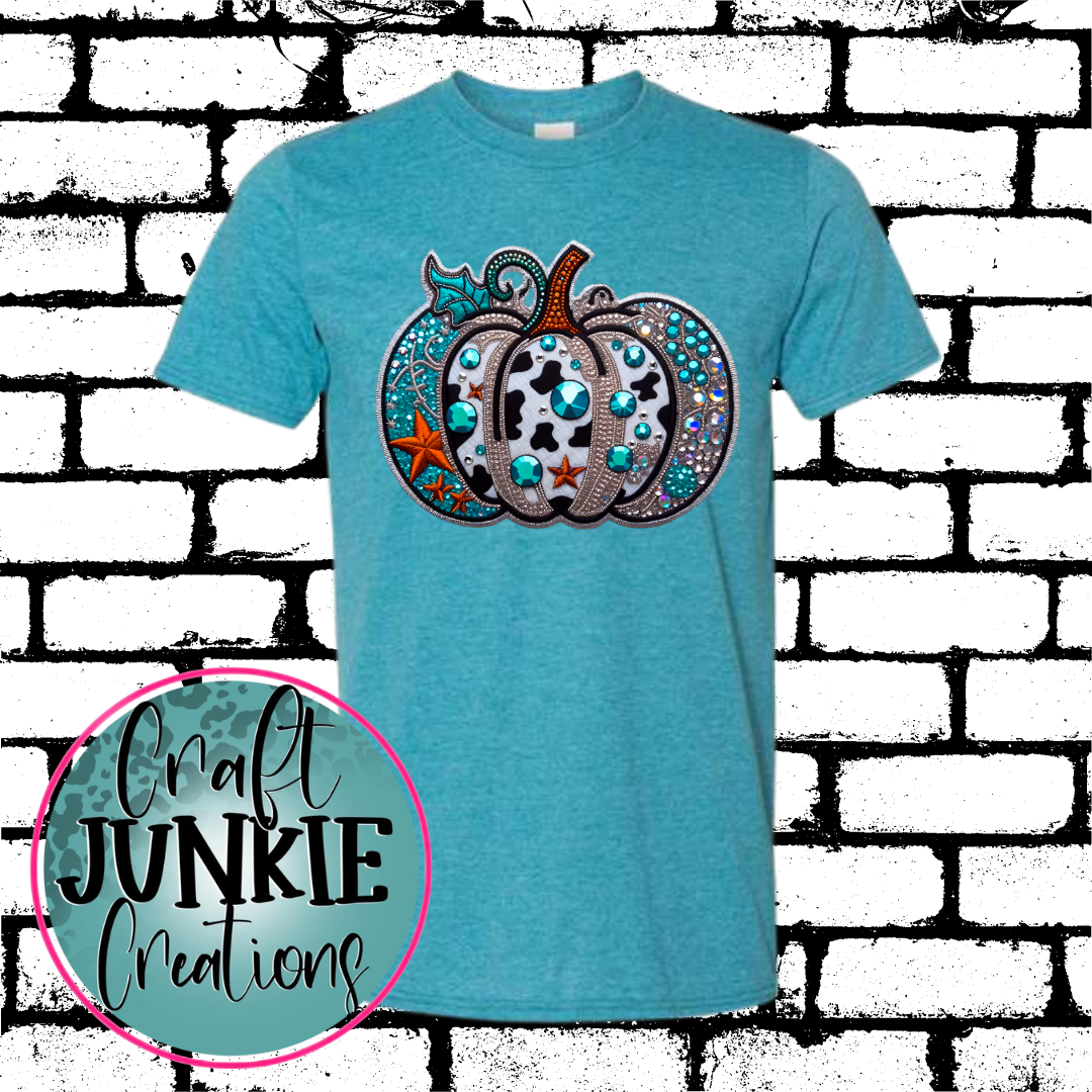 Rhinestone western pumpkin Tee