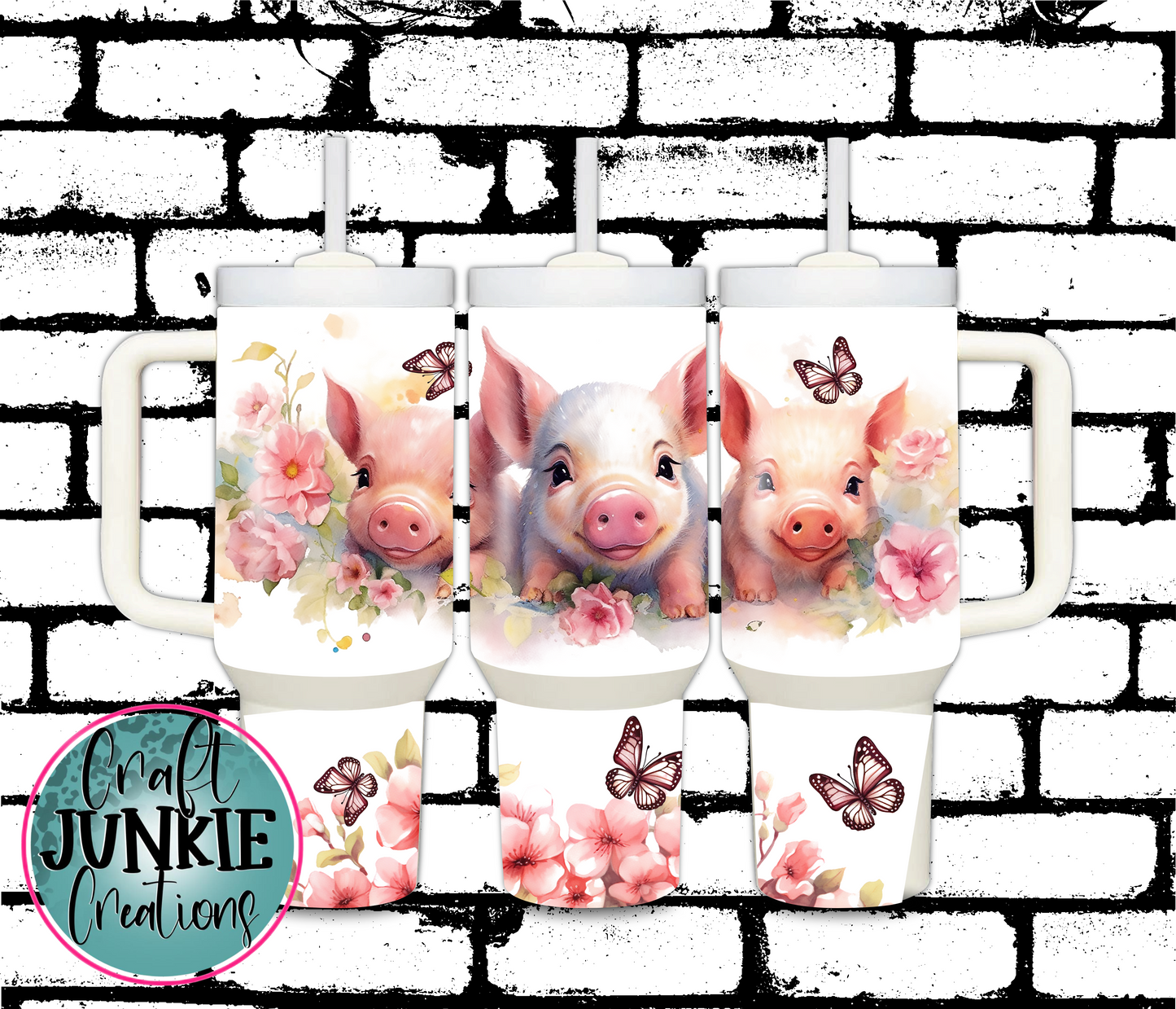 Floral pigs and butterflies Tumbler