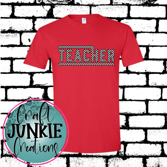 Checkered Teacher Tee