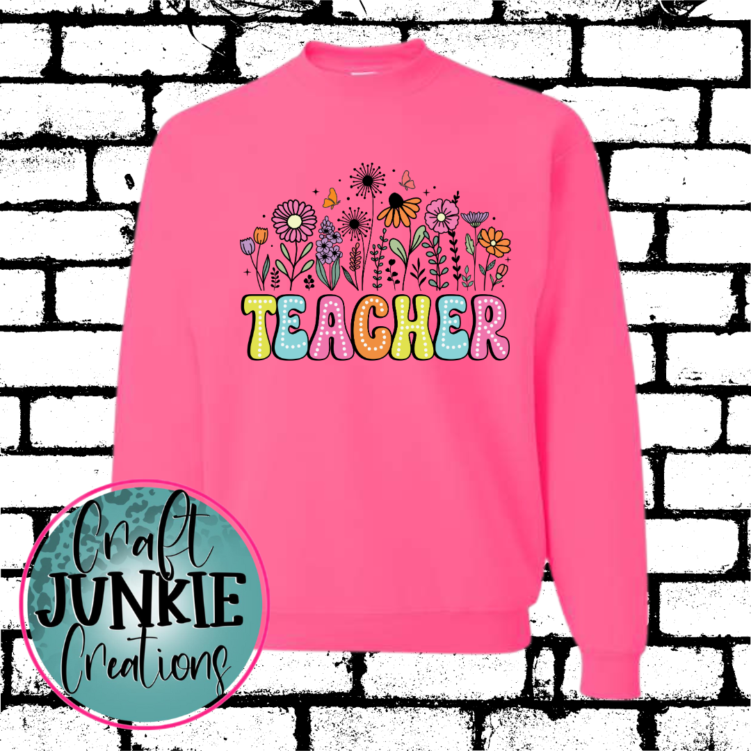 Teacher floral Sweatshirt/Hoodie