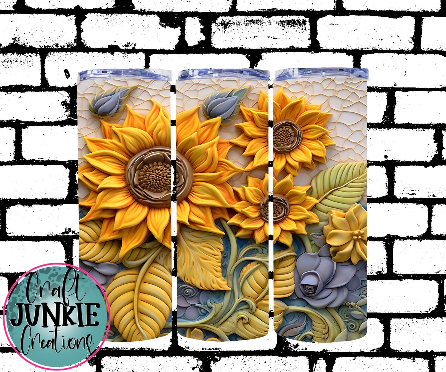 3D Sunflower Tumbler