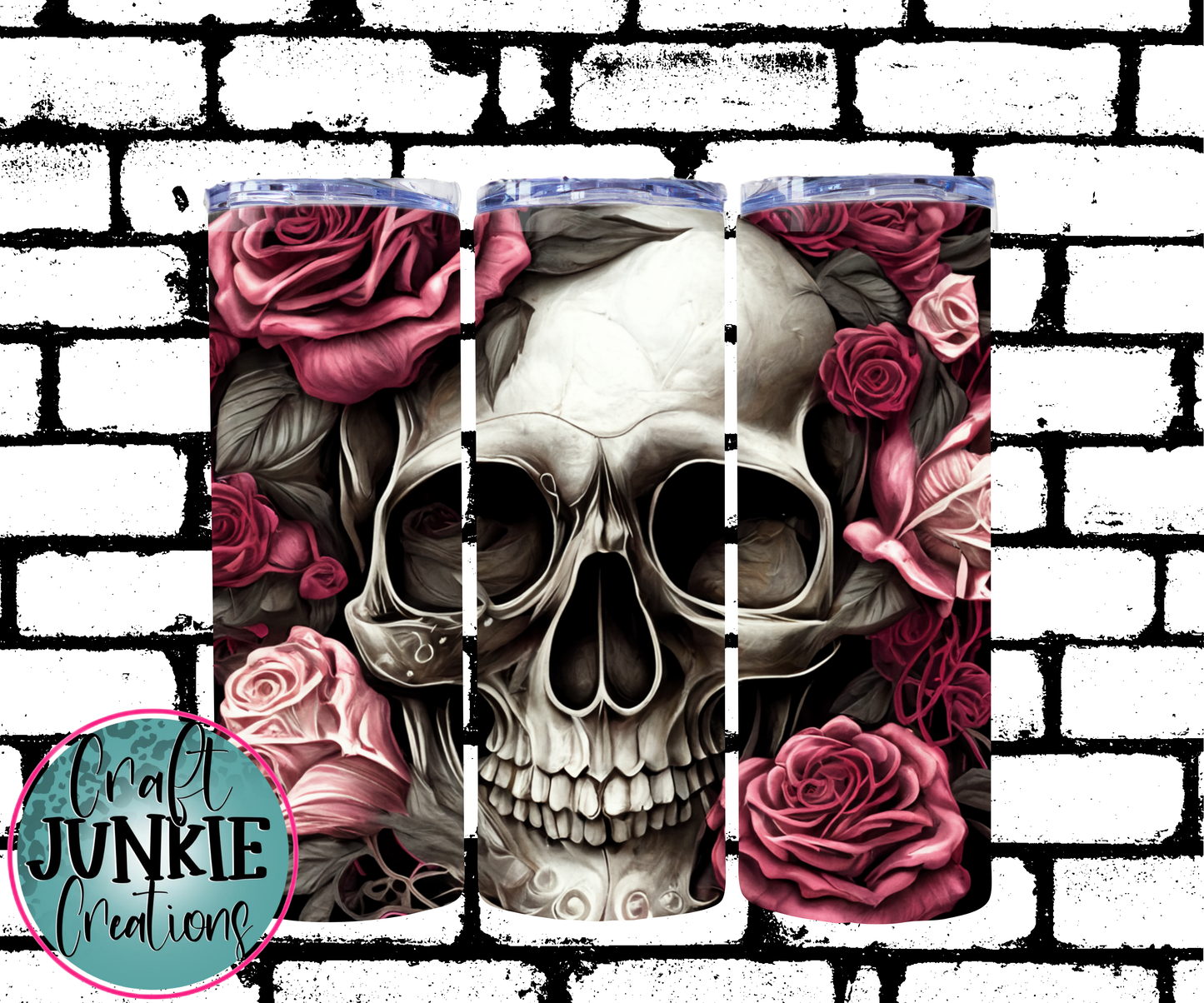 Floral Skull Tumbler