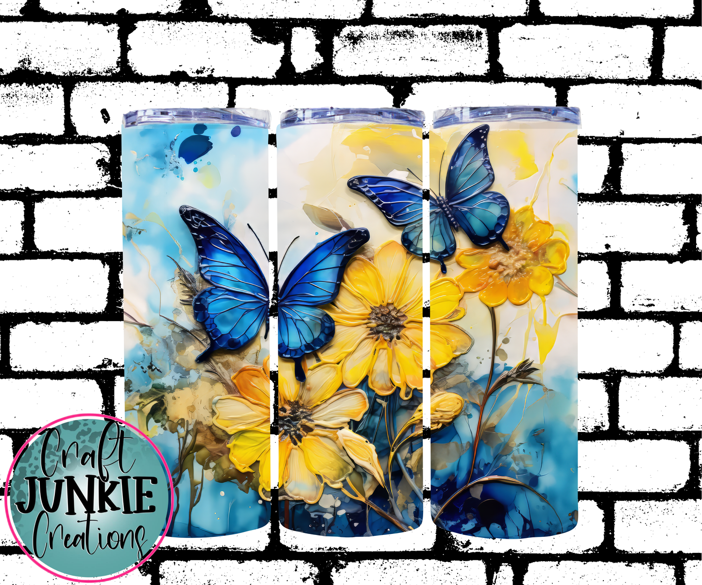 Floral Butterflies Tumbler