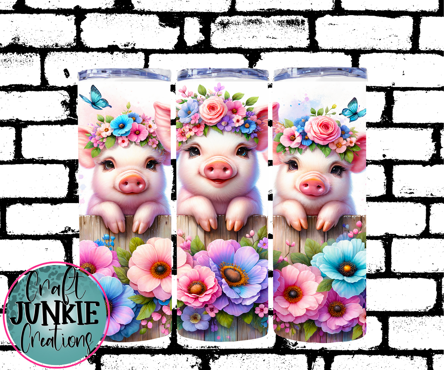 Floral Pigs Tumbler