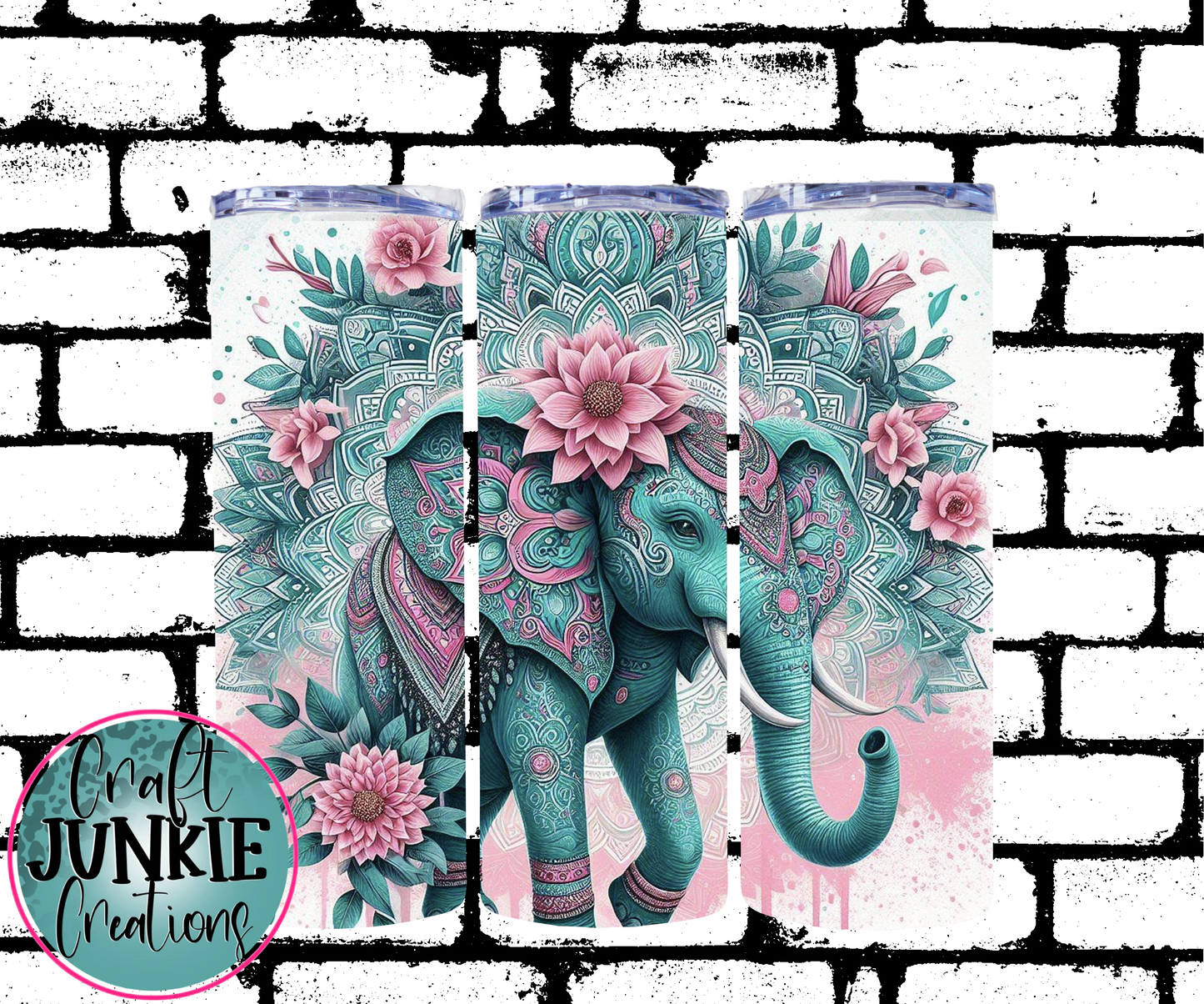 Floral elephant Tumbler