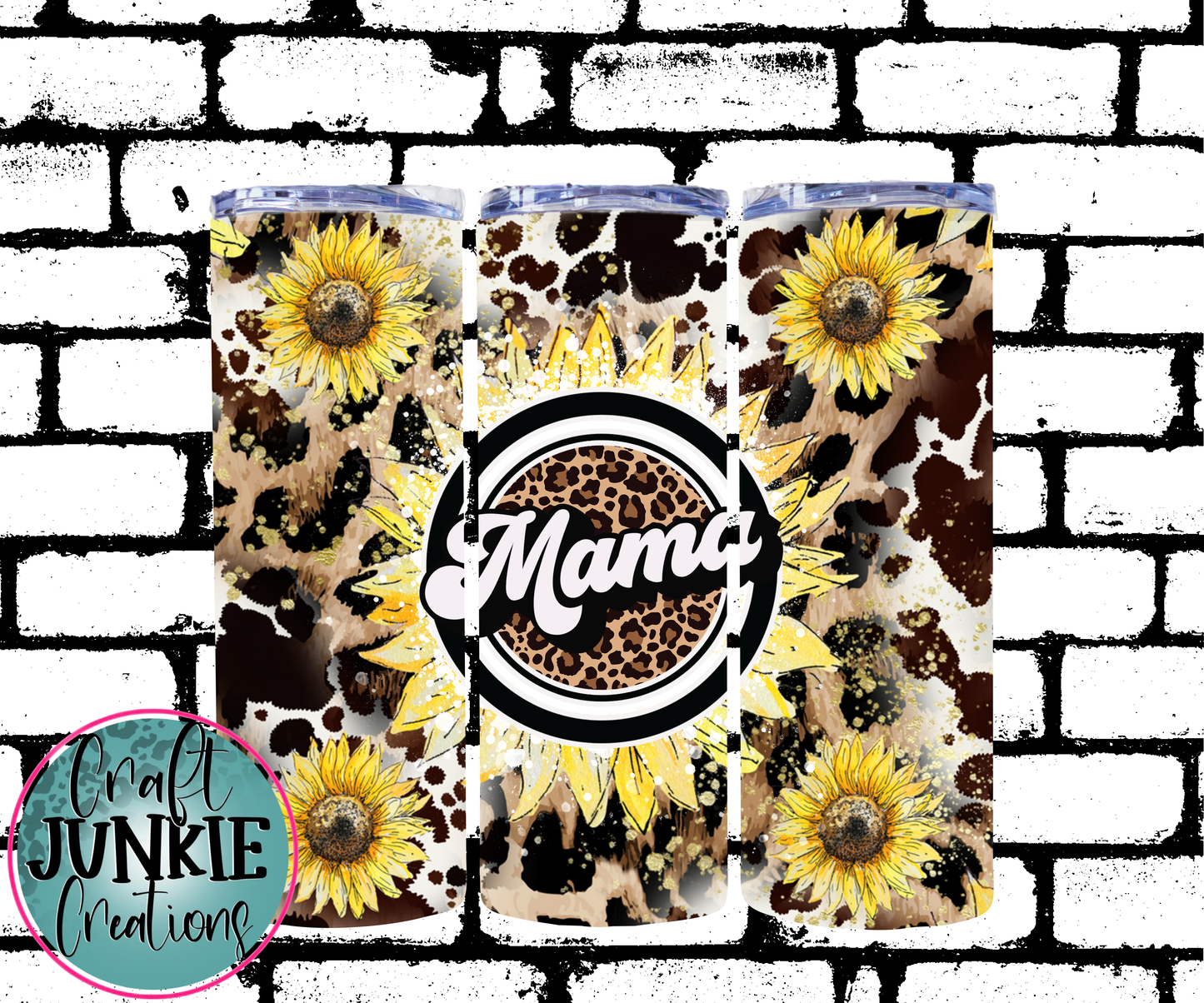 Sunflower Leopard Mama Tumbler