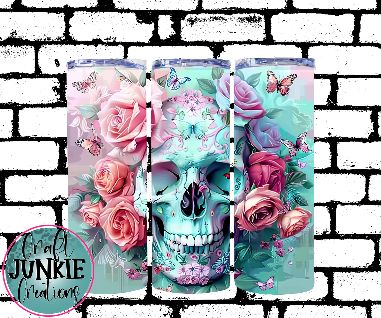 Butterfly Skull Tumbler