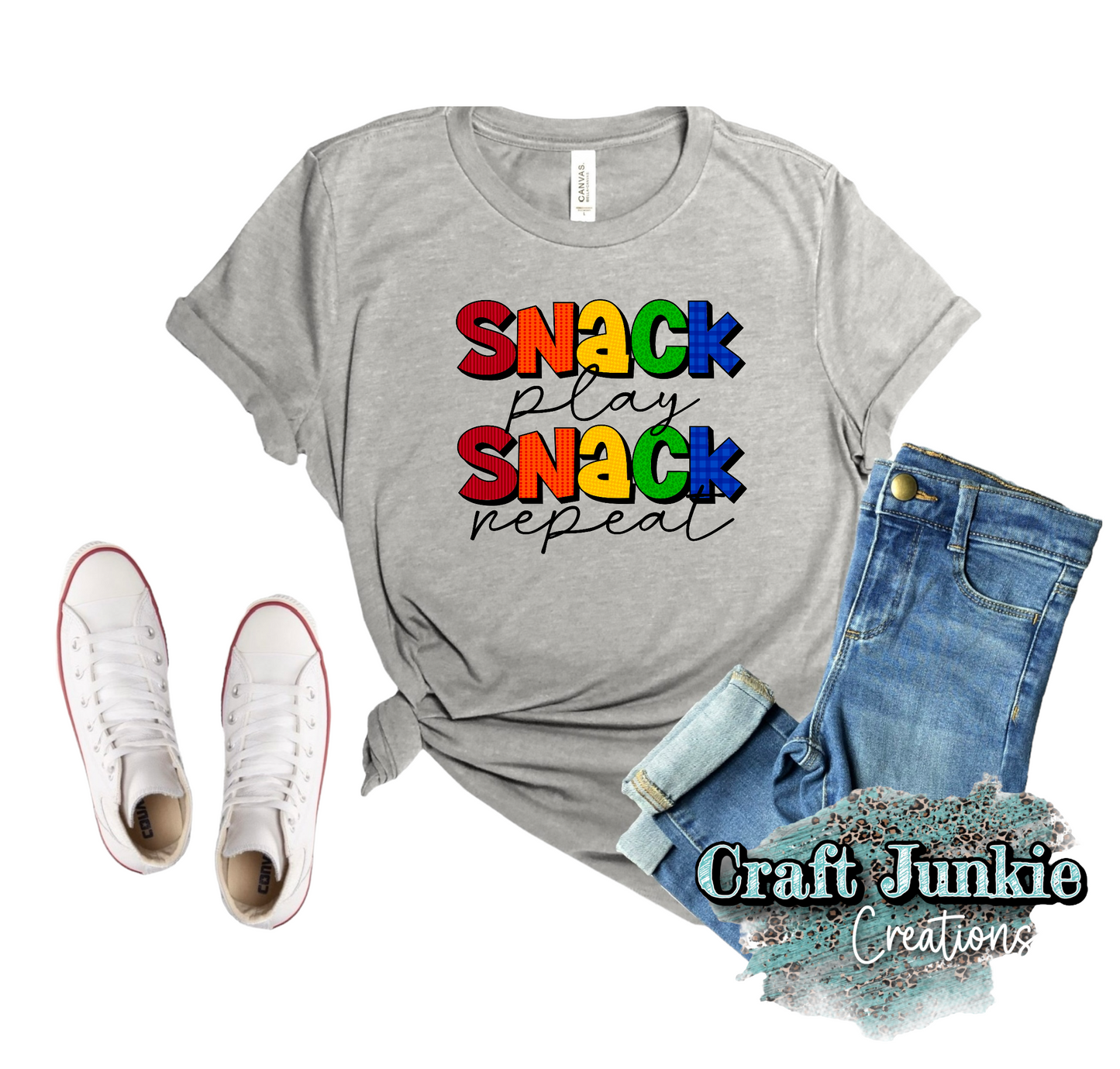 Snack Play Snack Repeat Tshirt
